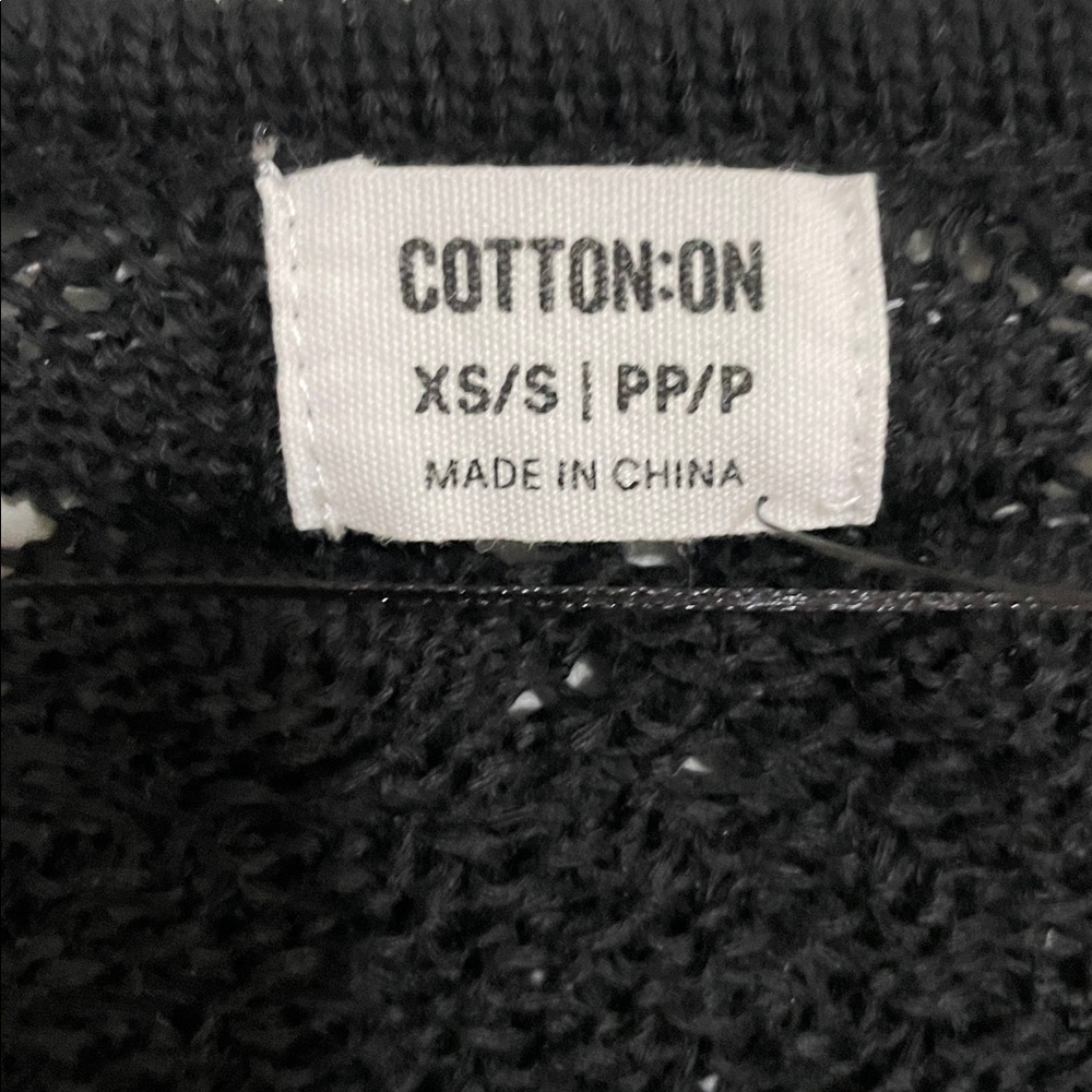 Cotton:On Black Open-Knit Shrug or Cropped Arm Sweater | XS/S - Picture 4 of 5